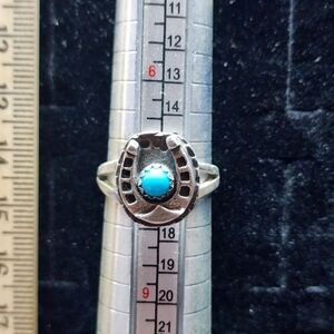 Native American Sterling Silver 925/Turquoise Ring Old Pawn Tested+ Size 7.5